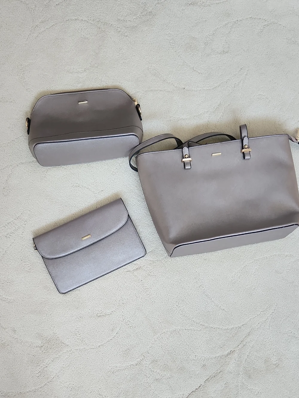 Three-Piece Women’s Tote Set - Gray